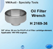 AST Oil Filter Wrench. VR6. 3/8 drive, 36mm for R&R of oil filter cartridge element.