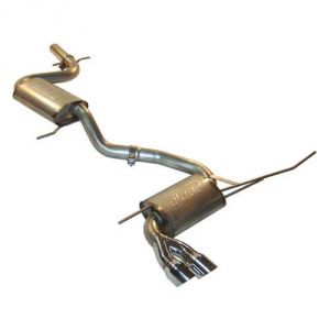 TT Exhaust, Stainless Steal for Mk5 GTI 2.0t with Dual Borlas & Dual Angle cut tailpipe