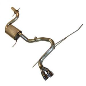 TT Exhaust, Stainless Steel for MK5 GTI 2.0t with One Borla & Dual Angle cut tailpipe