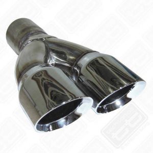Techtonics Tuning 3" Stainless Dual Angle Cut Double Wall Exhaust tip for 2.5" exhaust