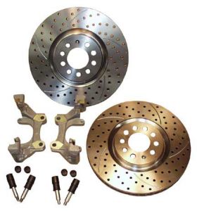 WRD Brake System converts front 288mm to 312mm (5X100). Golf / GTI / Jetta IV 99.5-06; Beetle 98-06.
