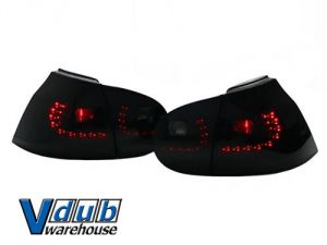 R Look Taillights for MK5 Golf - LED Black / Smoke