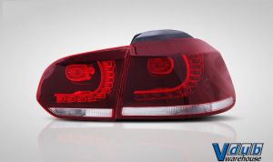 Volkswagen Golf MK6 2010-2014 Euro R LED Taillights Red/Clear - Sequential Signal