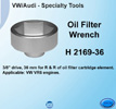 AST Oil Filter Wrench. VR6. 3/8 drive, 36mm for R&R of oil filter cartridge element.